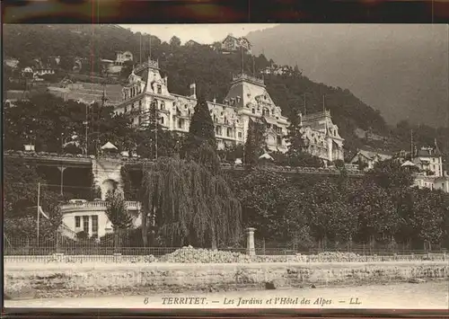 Territet Les Jardins l Hotel des Alpes Kat. Territet