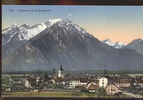 Villeneuve VD Panorama et le Grammont Kat. Villeneuve