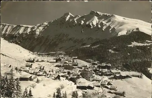 kk12308 Muerren BE Panorama mit Tschuggen und Lauberhorn Kategorie. Muerren Alte Ansichtskarten