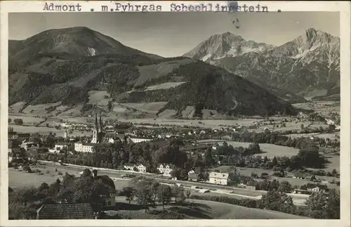 kk12427 Admont Steiermark Panorama mit Pyhrgas Scheiblingstein Kategorie. Admont Alte Ansichtskarten