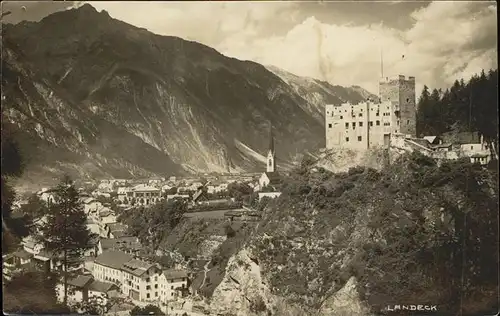 kk12454 Landeck Tirol Teilansicht Ruine Burg Schrofenstein Kategorie. Landeck Alte Ansichtskarten