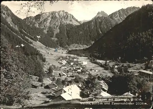 kk12627 Partenen Vorarlberg Panorama mit Breitspitz Valluela und Zavernahoerner Montafon Kategorie. Gaschurn Alte Ansichtskarten