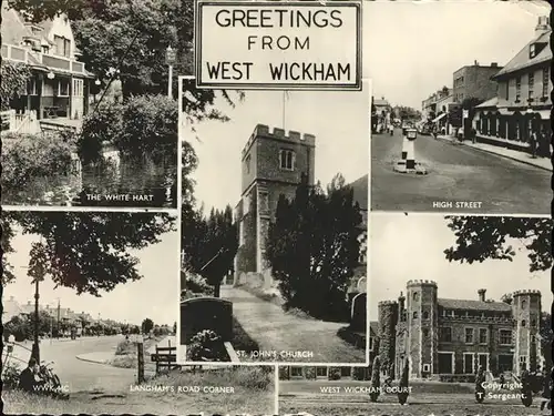 kk12643 West Wickham The White Hart High Street St. John s Church Langham s Road Corner Court Kategorie. Bromley Alte Ansichtskarten