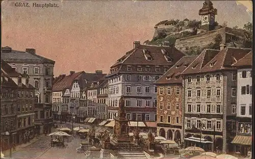 kk12673 Graz Steiermark Hauptplatz Denkmal Kategorie. Graz Alte Ansichtskarten