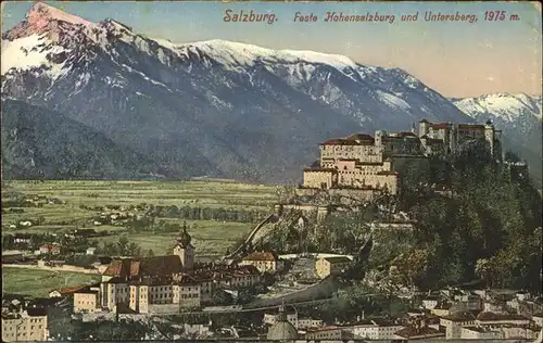 Salzburg Oesterreich Feste Hohensalzburg und Untersberg Kat. Salzburg