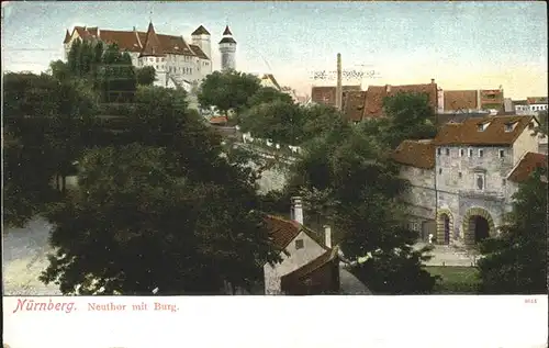 Nuernberg Neuthor mit Burg Kat. Nuernberg
