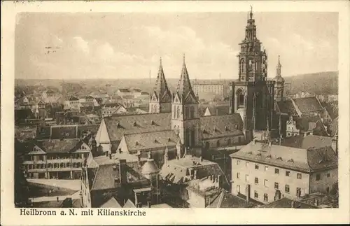 Heilbronn Neckar Teilansicht mit Kilianskirche Kat. Heilbronn