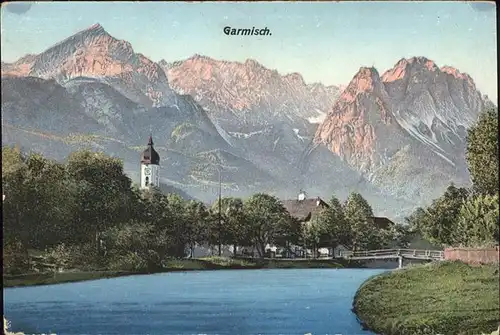 Garmisch-Partenkirchen Teilansicht mit Alpenblick / Garmisch-Partenkirchen /Garmisch-Partenkirchen LKR