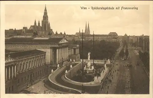 Wien Reichsratsgebaeude mit Franzensring Dom Kat. Wien