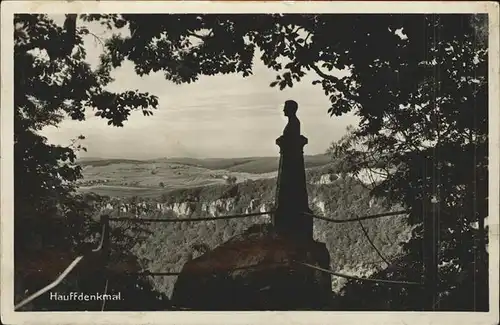 Lichtenstein Wuerttemberg Hauffdenkmal beim Schloss Kat. Lichtenstein