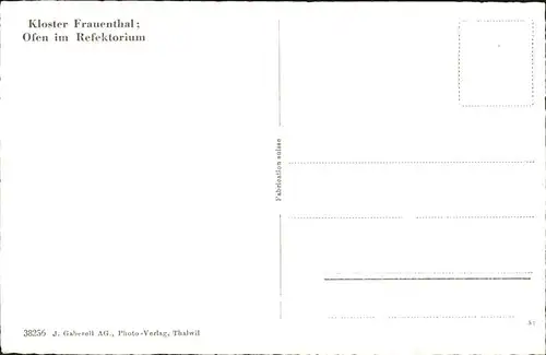 Cham ZG Kloster Frauenthal Ofen im Refektorium Kat. Cham