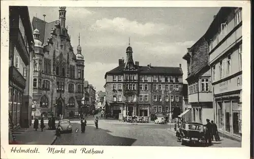 Helmstedt Markt mit Rathaus Kat. Helmstedt
