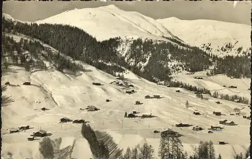 Frauenkirch GR Laengmatte gegen Stafelalp und Koerbshorn / Davos /Bz. Praettigau-Davos