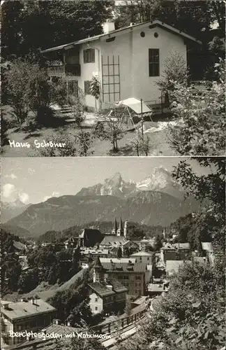Berchtesgaden Haus Schoener Blick ueber die Stadt mit Watzmann Kat. Berchtesgaden