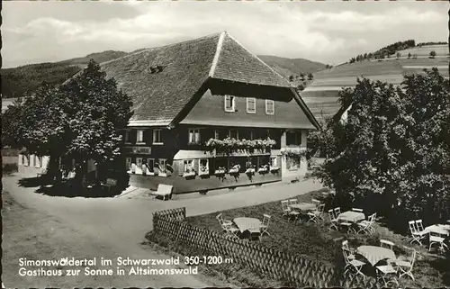 Altsimonswald Gasthaus Zur Sonne Simonswaeldertal Kat. Simonswald