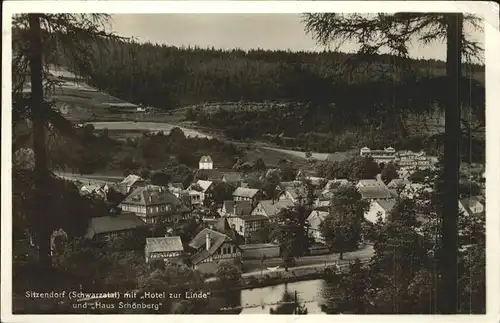 Sitzendorf Thueringen Teilansicht mit Hotel Zur Linde Haus Schoenberg