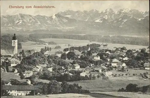 Ebersberg Oberbayern Panorama Blick vom Aussichtsturm mit Alpenblick Kat. Ebersberg