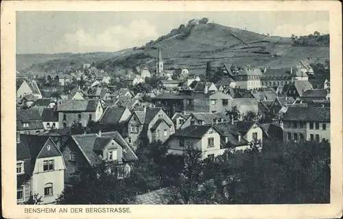 Bensheim Bergstrasse Blick ueber die Stadt Feldpost