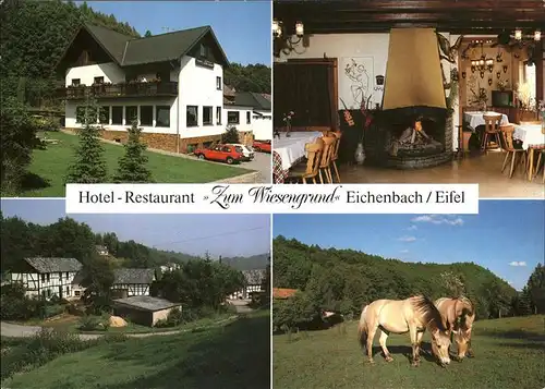 Eichenbach Hotel Restaurant zum Wiesengrund Pferde Kamin Kat. Eichenbach