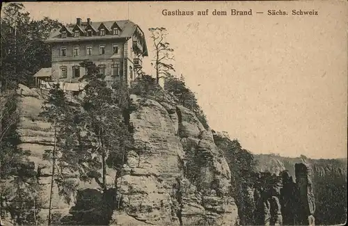 Hohnstein Saechsische Schweiz Gasthaus auf dem Brand Elbsandsteingebirge Kat. Hohnstein
