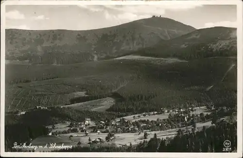 Wildenthal Eibenstock Erzgebirge Panorama Brueckenberg mit der Schneekoppe Riesengebirge Kat. Eibenstock