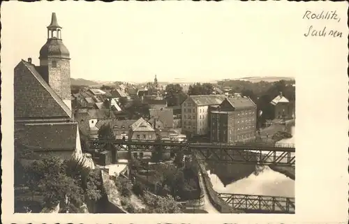 Rochlitz Sachsen Partie an der Mulde Bruecke Kirche Kat. Rochlitz