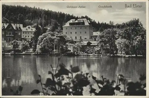 Bad Elster Vogtland Hotel Goldener Anker am Gondelteich Kat. Bad Elster