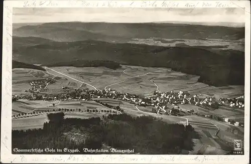 Blauenthal Erzgebirge Panorama Feldpost Fliegeraufnahme Kat. Eibenstock