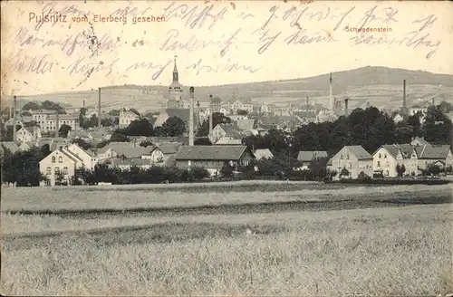 Pulsnitz Sachsen Teilansicht mit Schwedenstein Kat. Pulsnitz