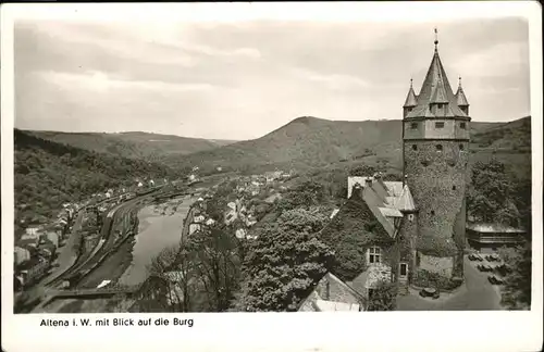 Altena Blick auf Burg Kat. Altena