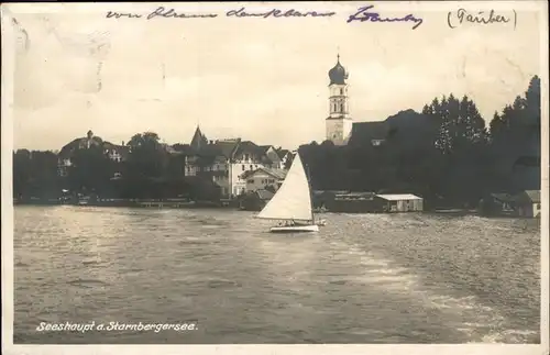 Seeshaupt Ansicht mit Starnbergersee Kat. Seeshaupt