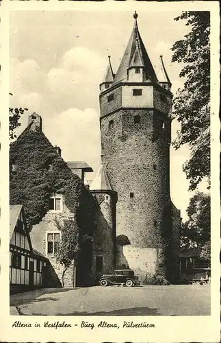 Altena Burg mit Puelverturm Kat. Altena