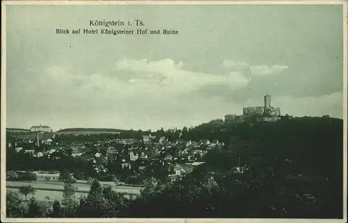 Koenigstein Taunus Gesamtansicht mit Ruine Kat. Koenigstein im Taunus