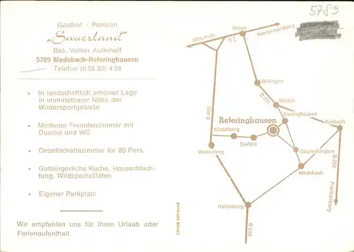 Referinghausen Gasthof Pension "Sauerland" Kat. Medebach