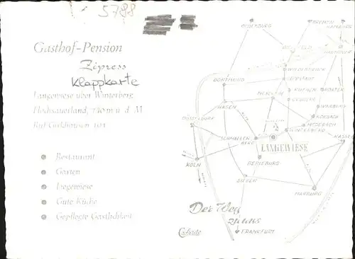 Langewiese Gasthof u.Pension "Zipress" Kat. Winterberg
