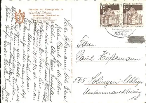 Oberkirchen Sauerland Gasthof Schuette Kat. Schmallenberg