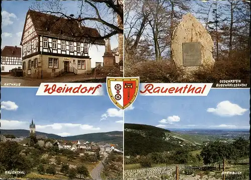 Rauenthal Rathaus Gedenkstein Kat. Eltville am Rhein