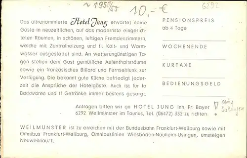 Weilmuenster Hotel Jung Innenansicht Kat. Weilmuenster