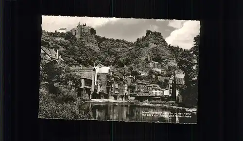 Idar-Oberstein Partie an der Nahe mit Blick auf Schloss und Felsenkirche / Idar-Oberstein /Birkenfeld LKR