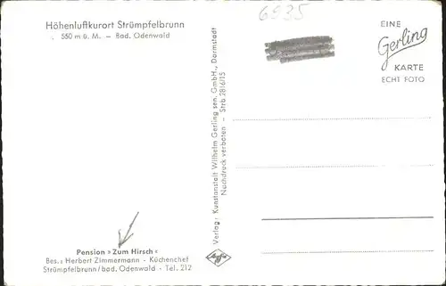 Struempfelbrunn Pension Zum Hirsch Kat. Waldbrunn