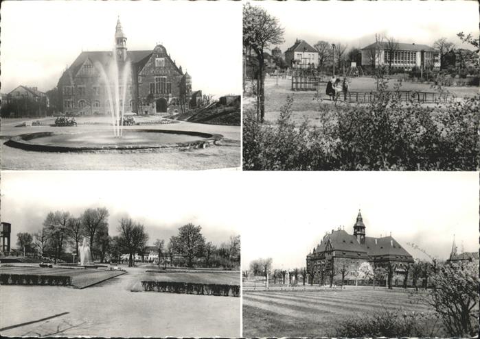 Dillingen Saar Rathaus mit Kirche Stadtgarten Krankenhaus Freibad Kat