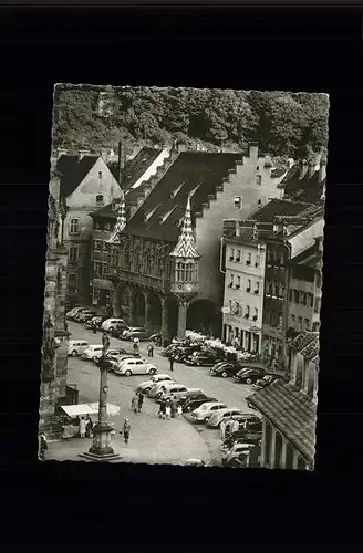 Freiburg Breisgau Muensterplatz Autos historisches Kaufhaus Kat. Freiburg im Breisgau