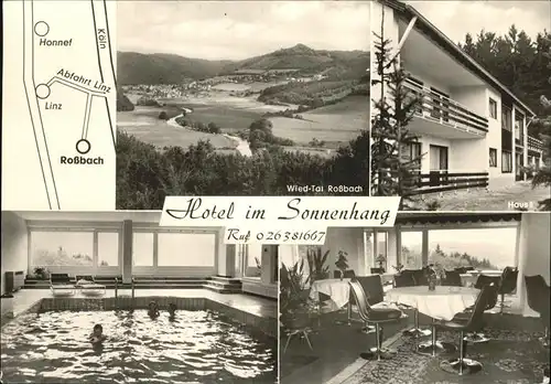 Rossbach Wied Hotel Im Sonnenhang Aloys Lins Schwimmbad Kat. Rossbach