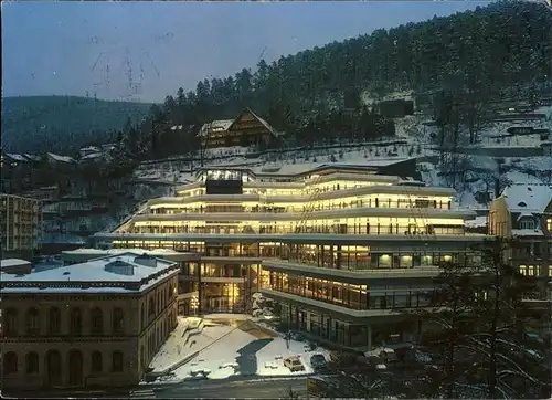 Wildbad Schwarzwald Thermalbad aussen im Schnee Kat. Bad Wildbad