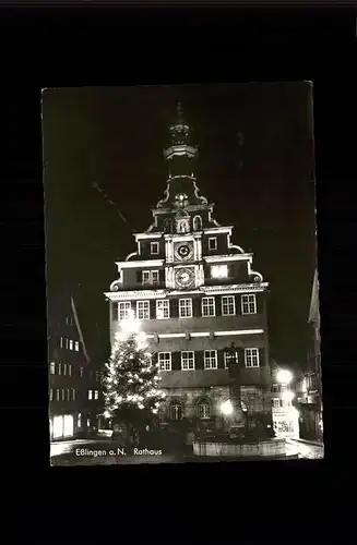 Esslingen Neckar Rathaus bei Nacht  Kat. Esslingen am Neckar