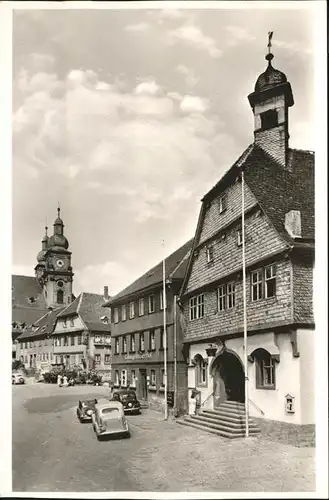 Amorbach Marktplatz Rathaus Autos Kat. Amorbach