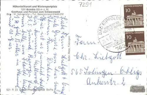 Kniebis Freudenstadt Gasthaus Pension zum Schwarzwald / Freudenstadt /Freudenstadt LKR