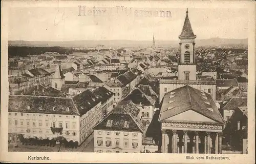 Karlsruhe Blick vom Rathausturm Kat. Karlsruhe