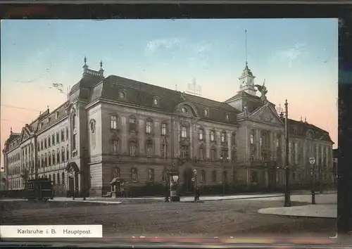 Karlsruhe Hauptpost Strassenbahn Kat. Karlsruhe