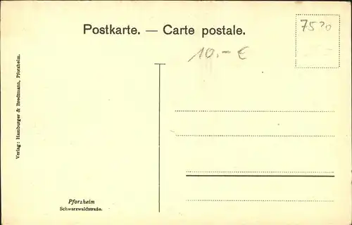 Pforzheim Schwarzwaldstrasse Kat. Pforzheim